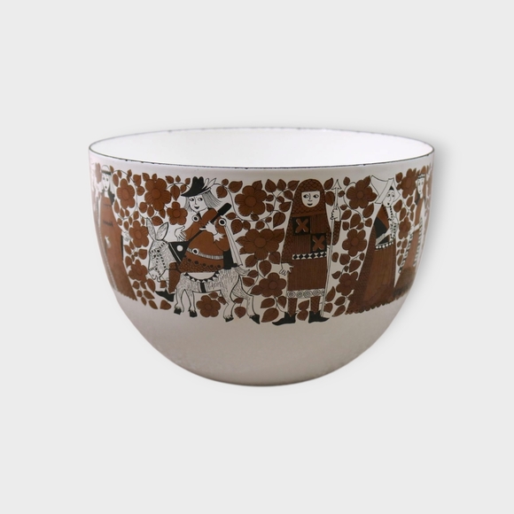 Finel Kaj Other - Vintage Arabia Finel Kaj Franck 'Ritari' Medieval Troubadour Enamel Bowl Finland